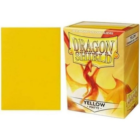 Arcane Tinmen Dragon Shield 표준 사이즈 슬리브 매트 옐로우 100CT PVC 프리 아카이브 세이프 포켓몬과 호환 유지오 MTG TCG OCG, 1개
