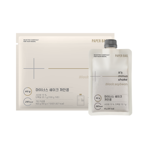 까만콩으로 만든 페이퍼백 마이너스 쉐이크, 420g, 1개 
다이어트/이너뷰티