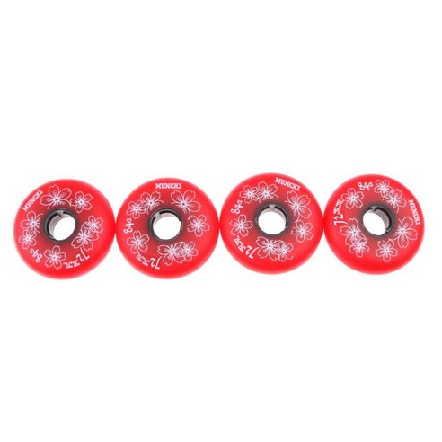 4pcs 인라인 스케이트 휠 볼 베어링 휠 베어링 스페어 휠 84A 휠, PU, 레드