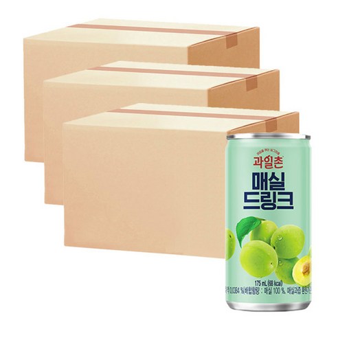 [오늘쇼핑]아침을 여는 과일촌 매실드링크 미니캔/소캔/매실음료, 15개, 175ml