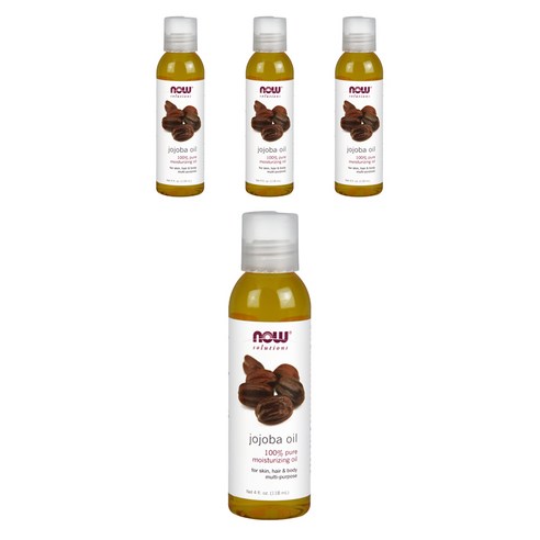 나우푸드 호호바 오일 퓨어 모이스처라이징, 118ml, 4개