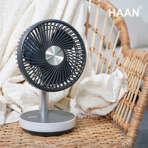 조용한 무소음 무선 선풍기: 공기 순환용 스탠드 선풍기, 저소음, 7중날, 블랙 (리모컨 조절 + 연장 케이블) 13 한경희 자동회전 무드등 탁상용 미니 무선 선풍기, HAAN-MFL210(그레이)