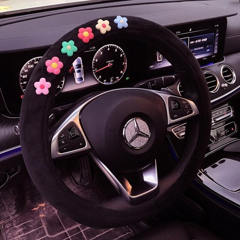 특별 Geely Bo Yue Bo Rui 새로운 비전 킹콩 Emgrand Gs Gl Ec7 스티어링 휠 커버 만화 D 유형, 우아한 꽃 블랙 D 유형
