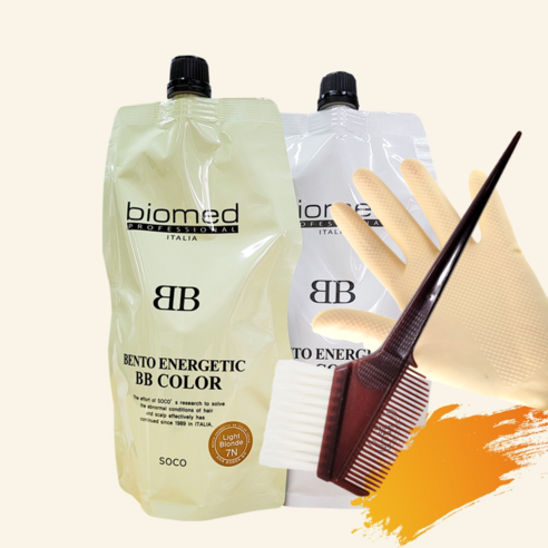 바이오메드 벤토 비비 미용실 염색약 순한 셀프 새치 뿌리 칼라 흰머리 대용량 저자극 400g+고급염색빗증정, 3N(어두운갈색)