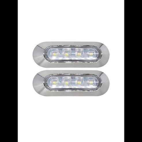 LED 해양 보트 정중 조명 12-30V 6LED 방수 인테리어 트랜섬 라이트 사이드 마커 화이트 요트 액세서리 2 개, [01] 실버 여수요트 Best Top5