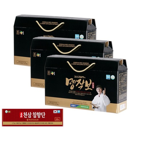 김오곤 녹용홍삼 명작보 70ml x 90포, 3개