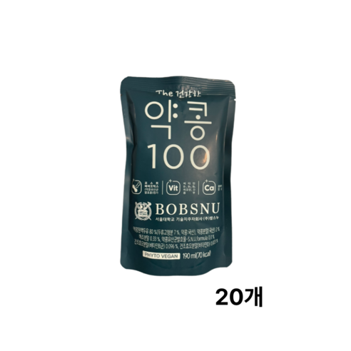 서울대밥스누 더건강한 약콩 100 두유, 190ml, 20개