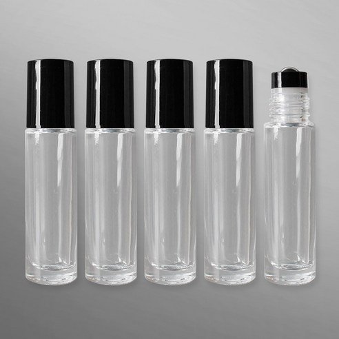 포포라운지 롤온 공병 롤러 용기 휴대용 아로마 오일 소분 향수병, 5개, (10ml 투명)