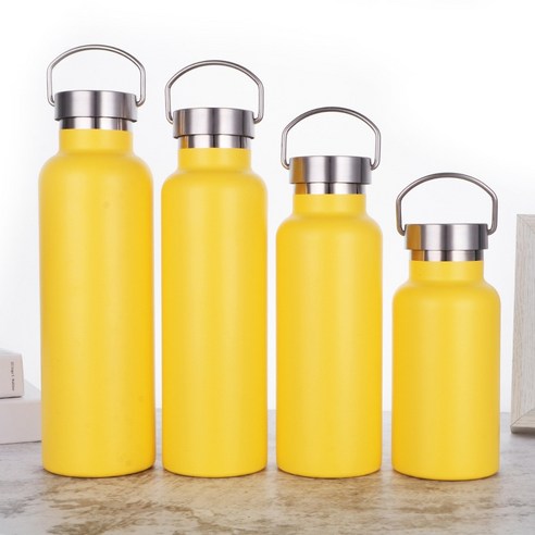 ZZJJC 304 스테인리스 스틸 아웃도어 스포츠 주전자 500ml, 350ml, 감아 만든 황색 배합철 덮개