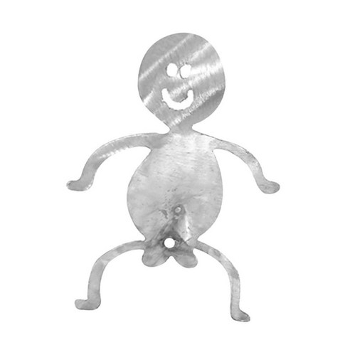 스틸 핫도그 참신 모닥불 구이 스틱 모닥불 재미있는 금속 꼬치 막대 포크, 실버 남자, 8x15cm, 스테인리스 강