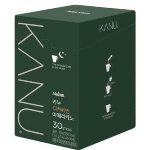 카누 밸런스 디카페인 5.7g x 10개 (10개입, 1개) 커피/원두/차 15 동서식품 카누디카페인아메리카노 30T 48G, 1.6g, 30개입, 1개