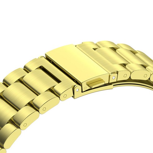 삼성 갤럭시 시계 4 클래식 46mm 42mm/Watch4 44mm 40mm 손목 밴드 곡선 엔드 금속 팔찌에 대한 갭 스테인레스 스틸 스트랩, Gold, Galaxy Watch4 40mm