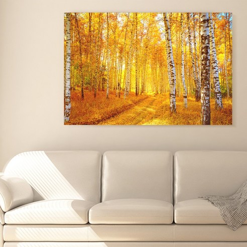 아란아트 부자되는 그림 – 황금 자작나무 그림액자 거실액자인테리어