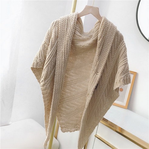 니트 털실 숄 삼각형 패션 패턴