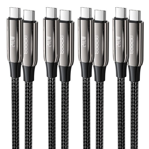 Toocki 툭키 C to C 240W PD3.1 480Mbps 데이트 전송 초고속 충전케이블, 4개, 블랙, 2m