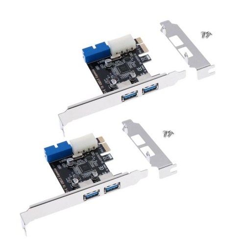2파트 PCI E-듀얼 USB 확장 카드 어댑터 변환기 19핀, 설명, 다색, 설명