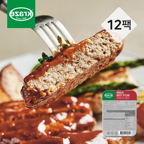 [크라제버거] [크라제] 비프 스테이크 170g x 12팩, 상세 설명 참조, 12개