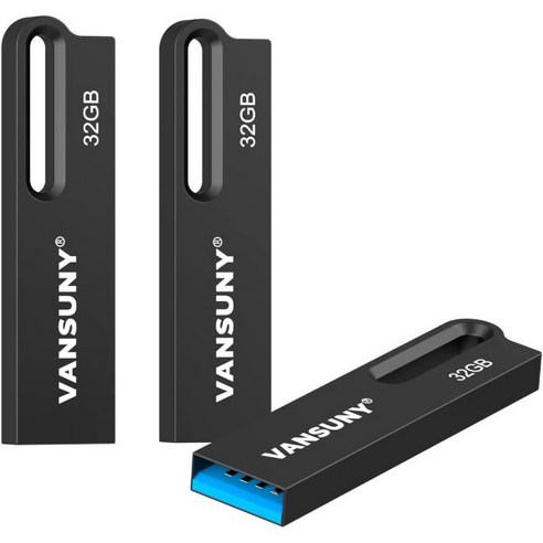 Vansuny 128GB 플래시 드라이브 금속 방수 USB 3.0 초고속 메모리 스틱 PC/태블릿/Mac/노트북용 휴대용 엄지, 128GB USB3.0_2Pack Black