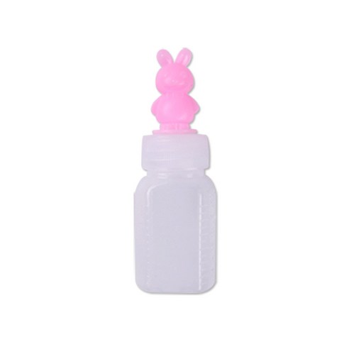 캐릭터 투약병 토끼 분홍 12cc PE 말랑이 긴마개, 100개
