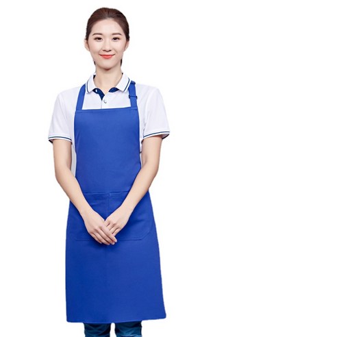 ANKRIC 순면 앞치마 가정용 주방 전용 더러움 방지 어깨끈 홀더앞치마 원피스앞치마, 푸른