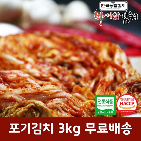 한국농협김치 국산 재료 진안 마이산 포기김치 3kg, 단품