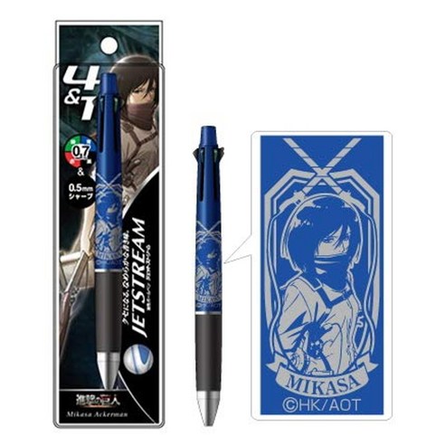 다색 멀티 펜 hisago attack on titan jetstream 4 amp 1 mikasa hhh0832 일본 직배송