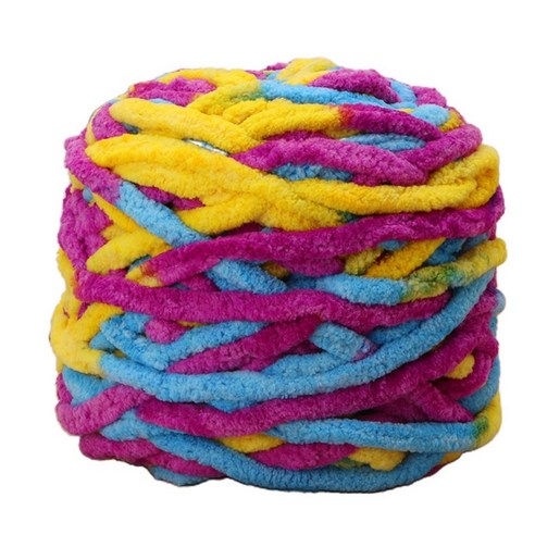 100g / 1ball 부드러운 면화 손 뜨개질 원사 chunky 짠 부피가 큰 크로 셰 뜨개질, 29 딥 퍼플 블루 세그먼트 염료