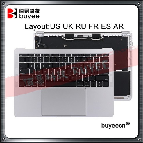 오리지널 맥북 프로 레티나 13 인치 A1708 팜 레스트 탑 케이스 미국 영국 RU FR ES AR 키보드 트랙 패드, Sliver swedish KB, 11 Sliver swedish KB