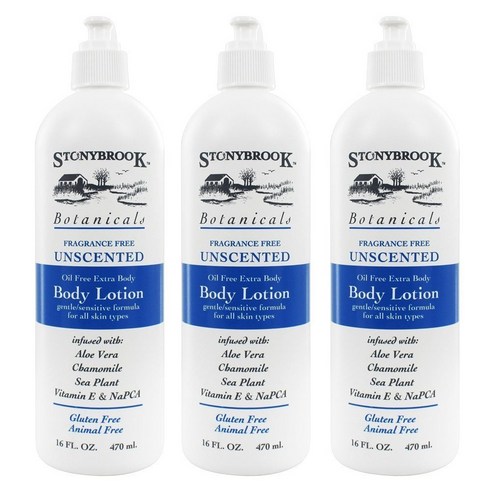 스토니브룩보테니컬스 오일 프리 엑스트라 바디 로션 무향, 470ml, 3개