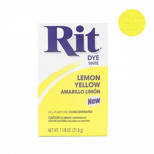 RIT DYE 리트다이 계열 섬유 면 전용염색 라탄, 파우더(31.9g), Lemon Yellow
