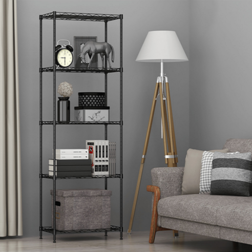 5분 설치로 베란다와 창고 공간을 정리하는 내구성 있는 꿀템요정 철제선반