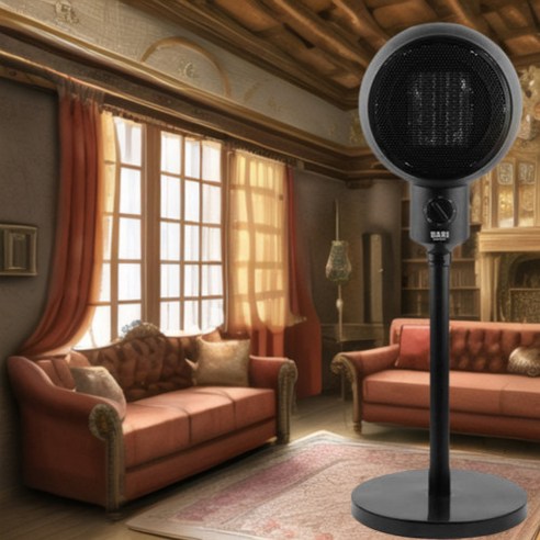 온풍기 써큘레이터형 PTC 스탠드 팬히터, 다양한 장소에서 사용 가능, 각도조절, 자동전원차단, 온도조절 가능, 송풍/온풍 기능, 과열방지기능 탑재, KC인증 받음, 제조국 중국