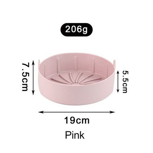 세척쉬운 저소음 올스텐에어프라이어 에어프라이어 실리콘 냄비 주방 도구 액세서리 다기능 에어 프라이어 샌드위치 프라이드 치킨 피자 붙지 않는 베이킹 트레이 99, 핑크 19cm
