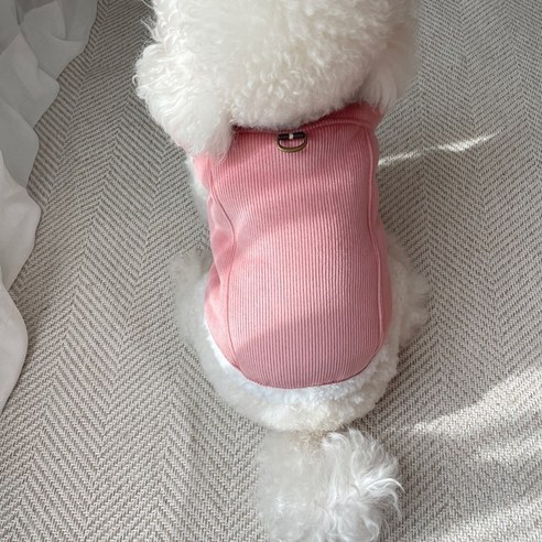 그루밍독 반려동물 코듀로이 하네스 무스탕 뽀글이 조끼, 핑크