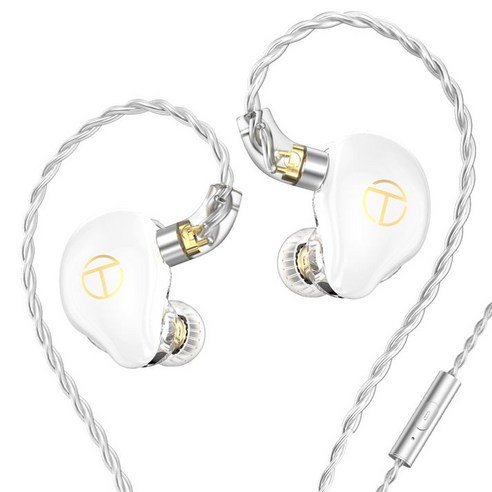 TRN ST7 2DD+5BA 하이브리드 IEM, White, With Mic