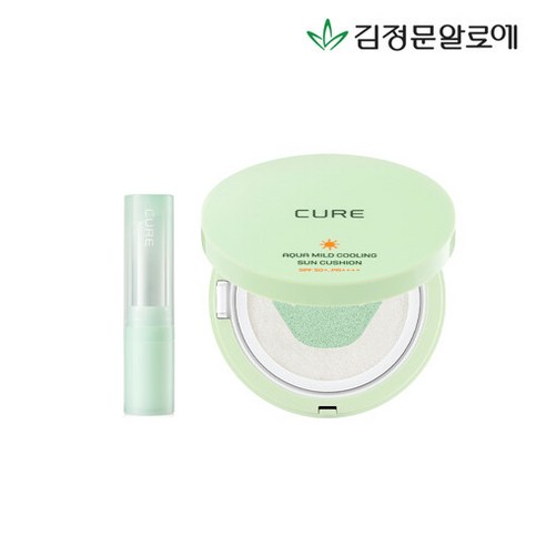 김정문 알로에 큐어 아쿠아 마일드 선쿠션 시즌3 + 어터립밤, 단품없음 김정문알로에선쿠션