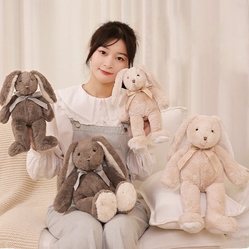 오가닉 토끼 애착 인형 대형 봉제 큰토끼 안고자는 수면 귀여운 동물, W99038A(토끼 초코 30cm