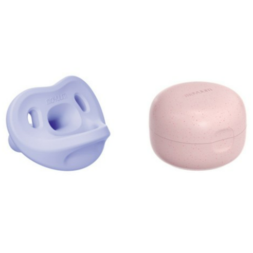 모윰 올 실리콘 마카롱 쪽쪽이 + 전용케이스, 1단계, 블루베리, 3세트