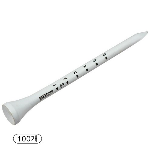 나무 골프티 83mm 높이조절 나무눈금티 스텝조절 나무티 원목티, 화이트, 100개