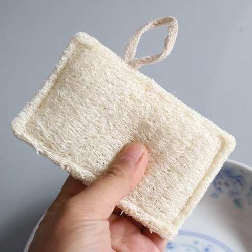 ANKRIC 천연 청소 스폰지 휴대용 가정용 접시 세정 재 생분해 성 천연 패드, 4PCS, 정사각형