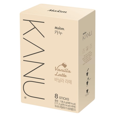 카누 바닐라 라떼, 17.3g, 8개입, 1개