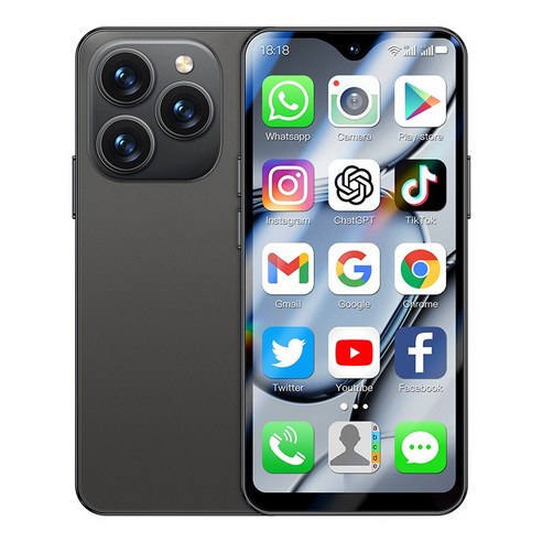 SOYES XS18 Pro Max 4.3" 미니 스마트폰 4G LTE 2GB 램 16GB ROM 안드로이드 8.1 안면인식 2750mAh 타입-C OTG 소형폰, Black, 01 Black