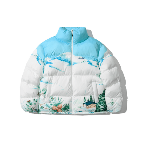 OIOI COLLECTION LANDSCAPE PADDING JACKET WHITE 
빅사이즈