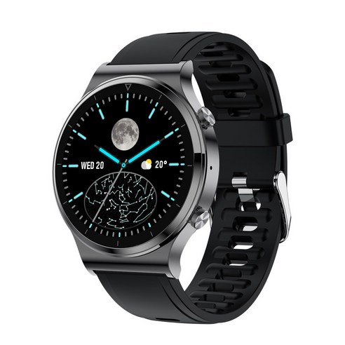 AFBEST S600 스마트 시계 남자 블루투스 통화 심박수 1.3 인치 다채로운 화면 Android IOS 전화 용 사용자 정의 블랙 Smartwatch, 검정