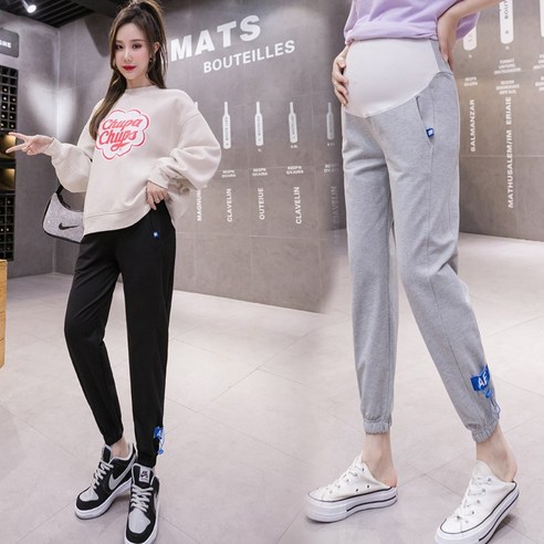 임산부 팬츠 하이웨스트 봄 아웃밴드 9부 팬츠