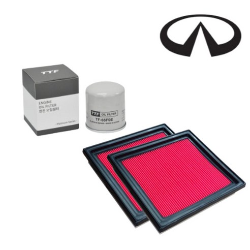 인피니티 G25 G35 G37 TTF 엔진오일필터 + 에어필터 세트, 1개, [4세대] G25 (11-13) g37촉매