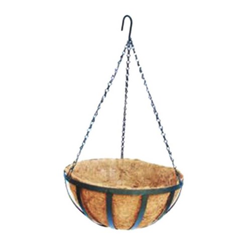 정원 매달려 코코넛 바구니 화분 화분 금속 프레임 행거, 30 센티미터, 갈색, 구조