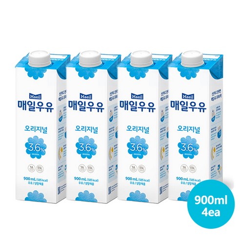 매일우유 오리지널 900ml 4개, 900ml, 4개