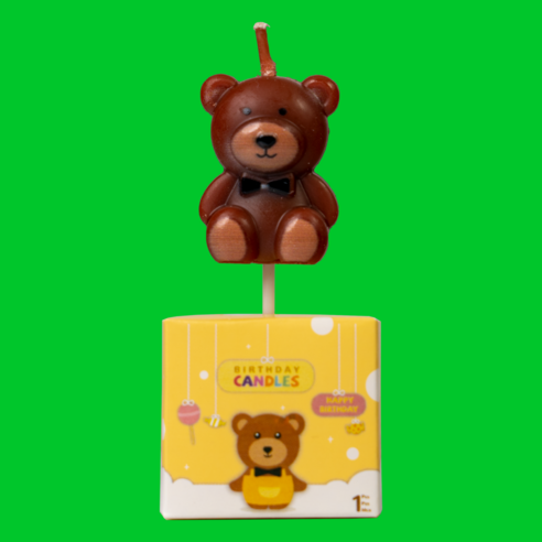 귀여운 곰돌이 초 생일 케이크초 첫돌 백일, 6개, 20g, 브라운