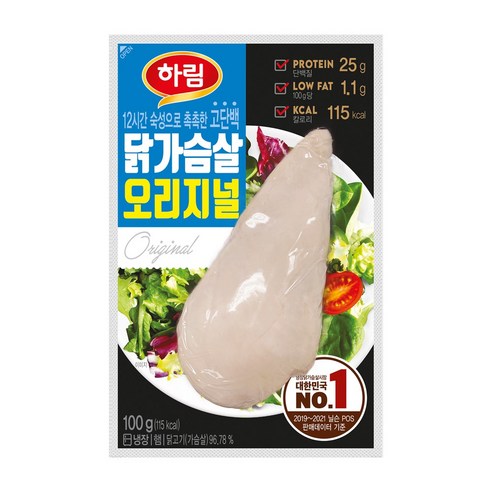 하림 오리지널 닭가슴살 즉석조리 100g x 3개 하림닭가슴살